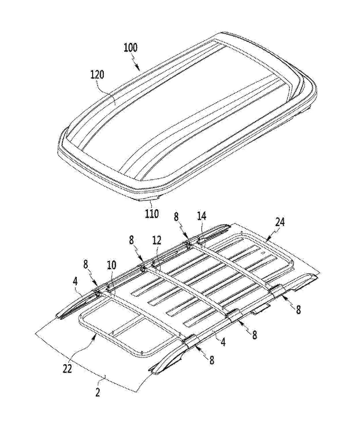 Mounting assembly for vehicle roof-box