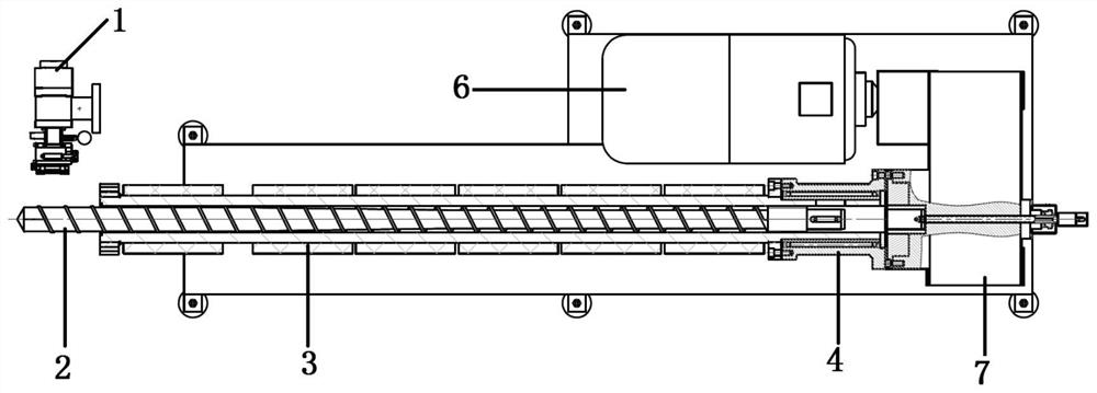 Novel maintenance-free screw post-disassembly type direct-drive extrusion device and operation method thereof