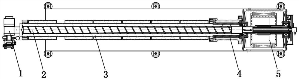 Novel maintenance-free screw post-disassembly type direct-drive extrusion device and operation method thereof