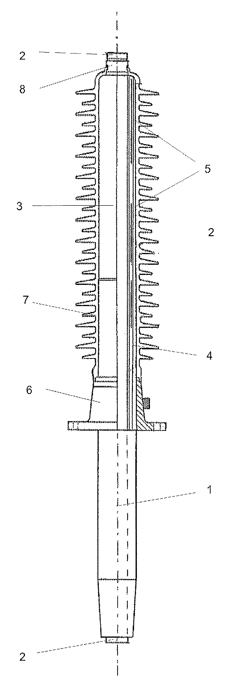 High-voltage outdoor bushing