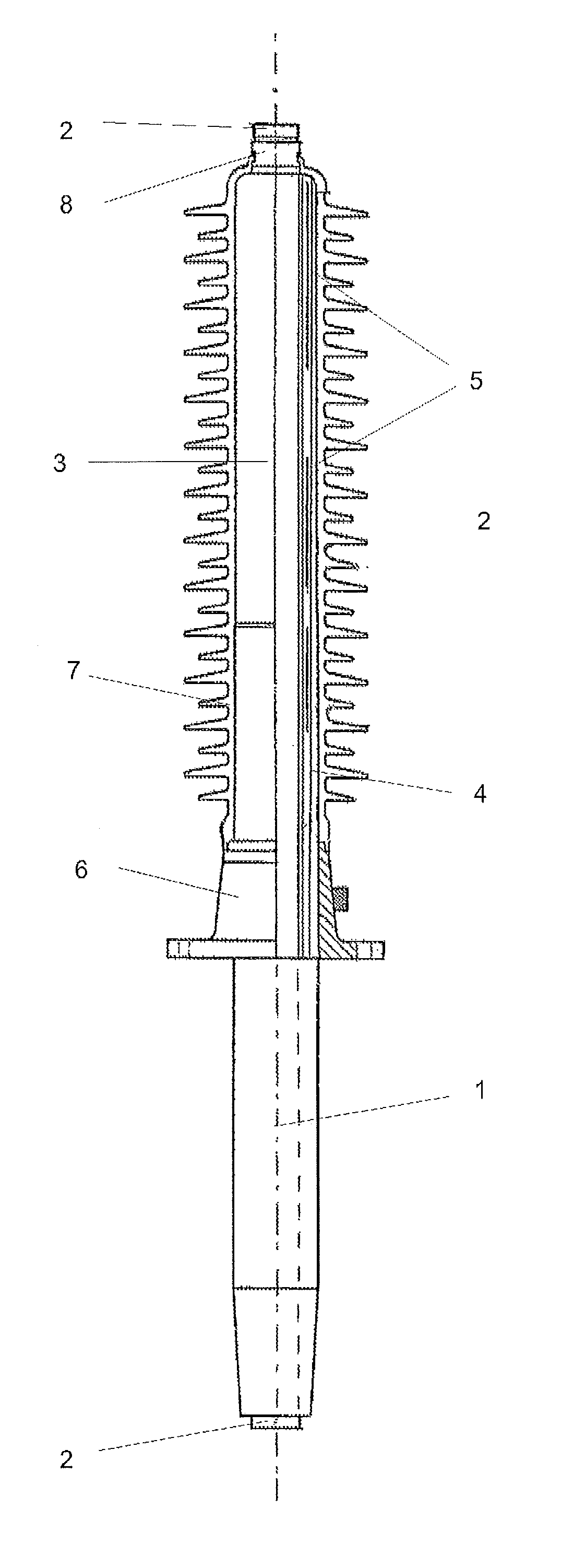 High-voltage outdoor bushing