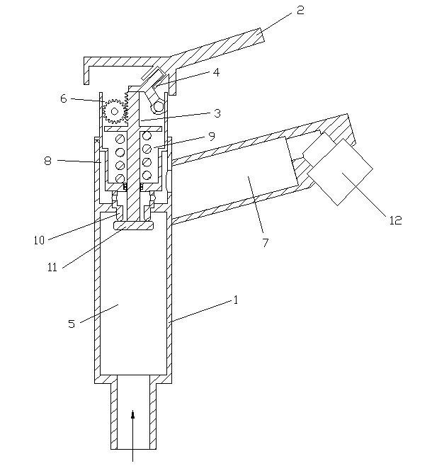 Water faucet capable of saving water through lifting-handle time-delay automatic closing