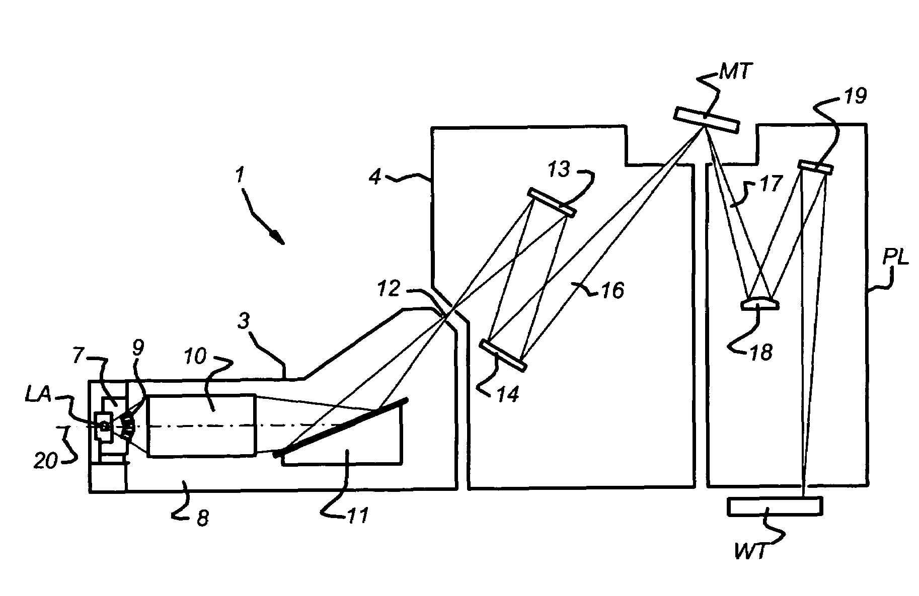 Contamination barrier with expandable lamellas