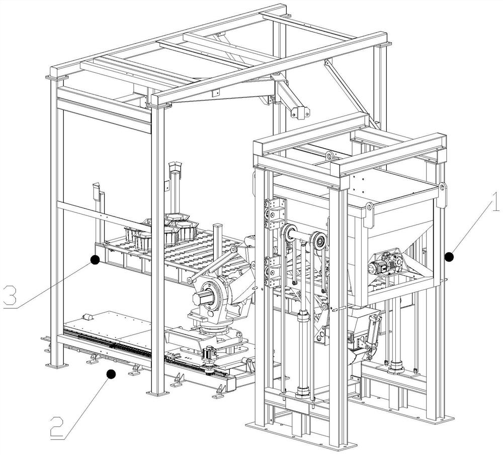 Material distributing device for concrete prefabricated parts