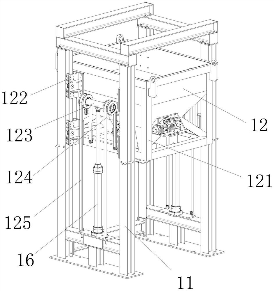 Material distributing device for concrete prefabricated parts