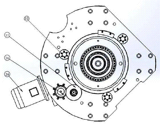 Epicyclic polishing machine gear ring ascending and descending mechanism