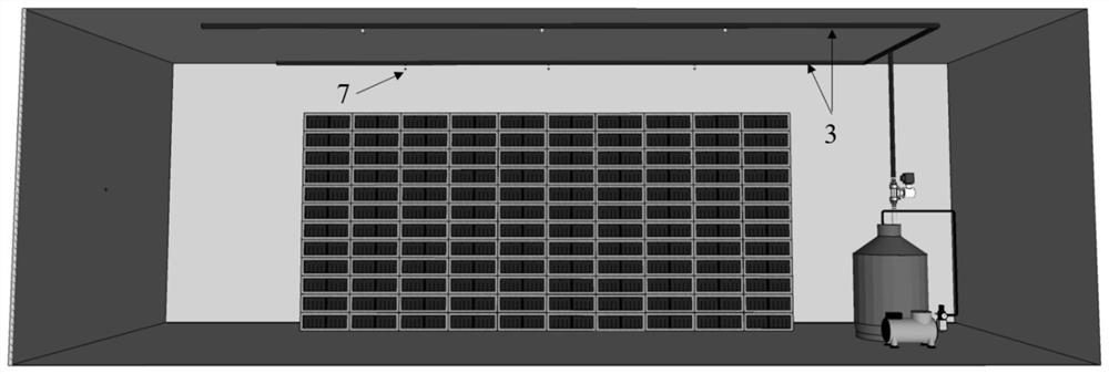 Fire extinguishing and cooling system of prefabricated cabin type electrochemical energy storage station based on liquid nitrogen