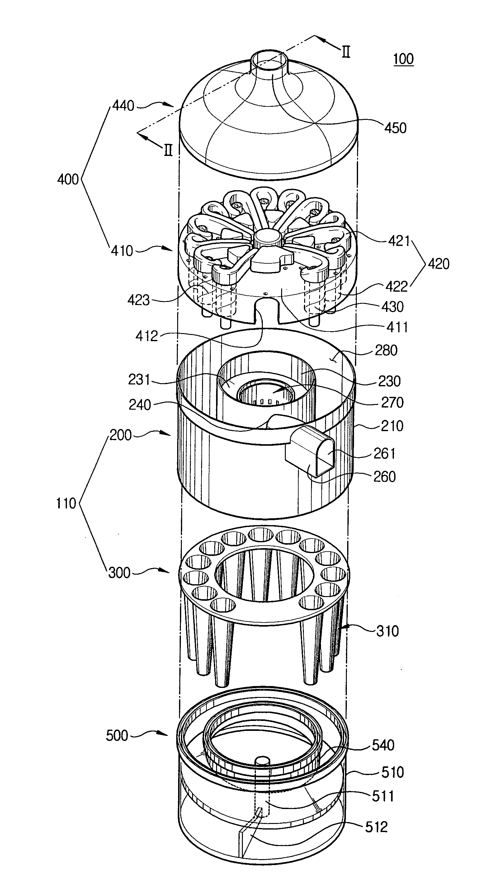 Multi cyclone dust separating apparatus