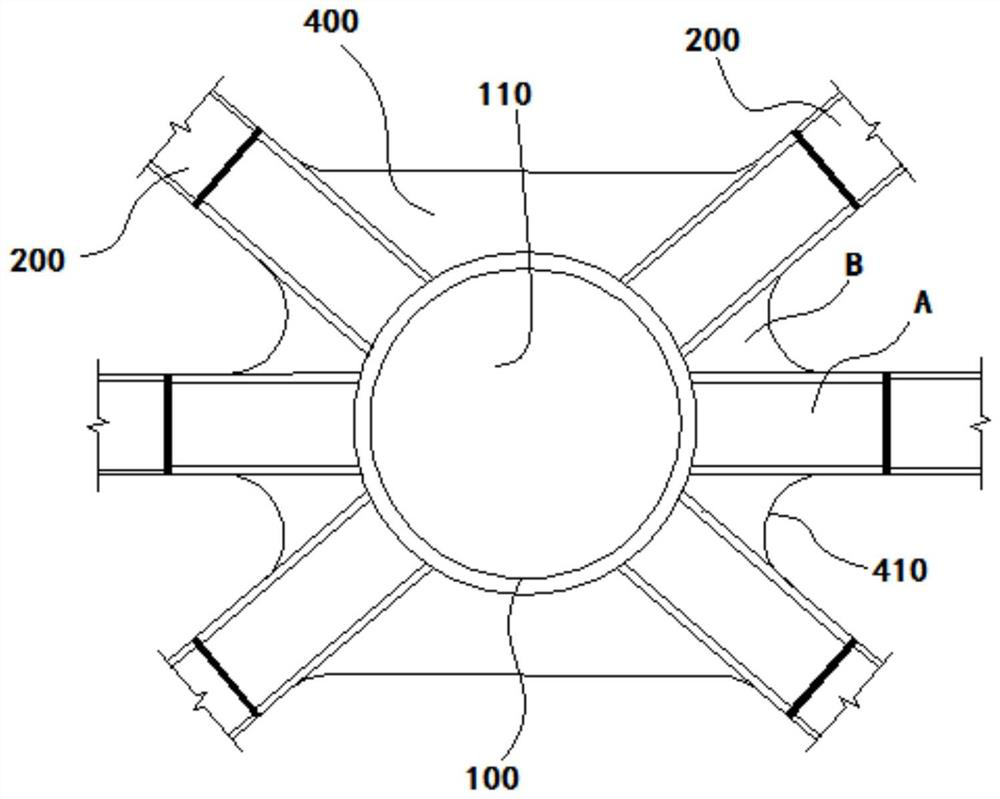 Corridor roof connection structure