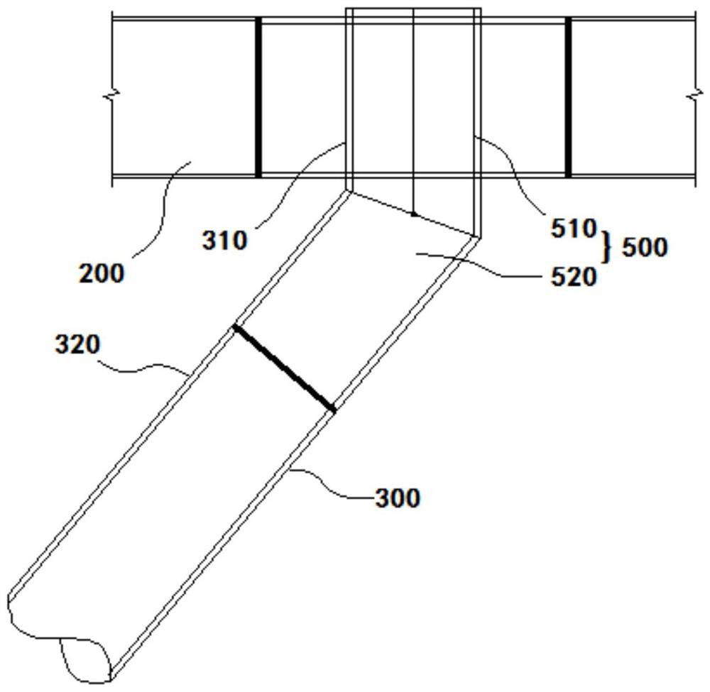 Corridor roof connection structure