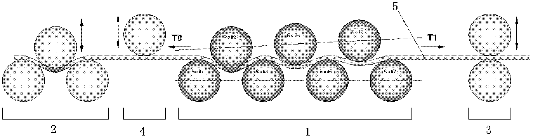 Tension straightening method and device for wide and thick metal plate straightening machine