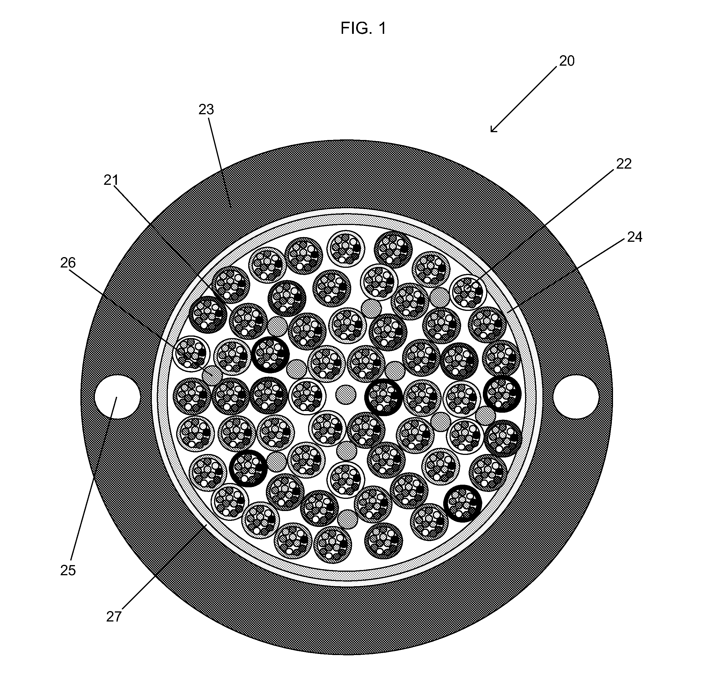 Optical-Fiber Cable Having High Fiber Count and High Fiber Density