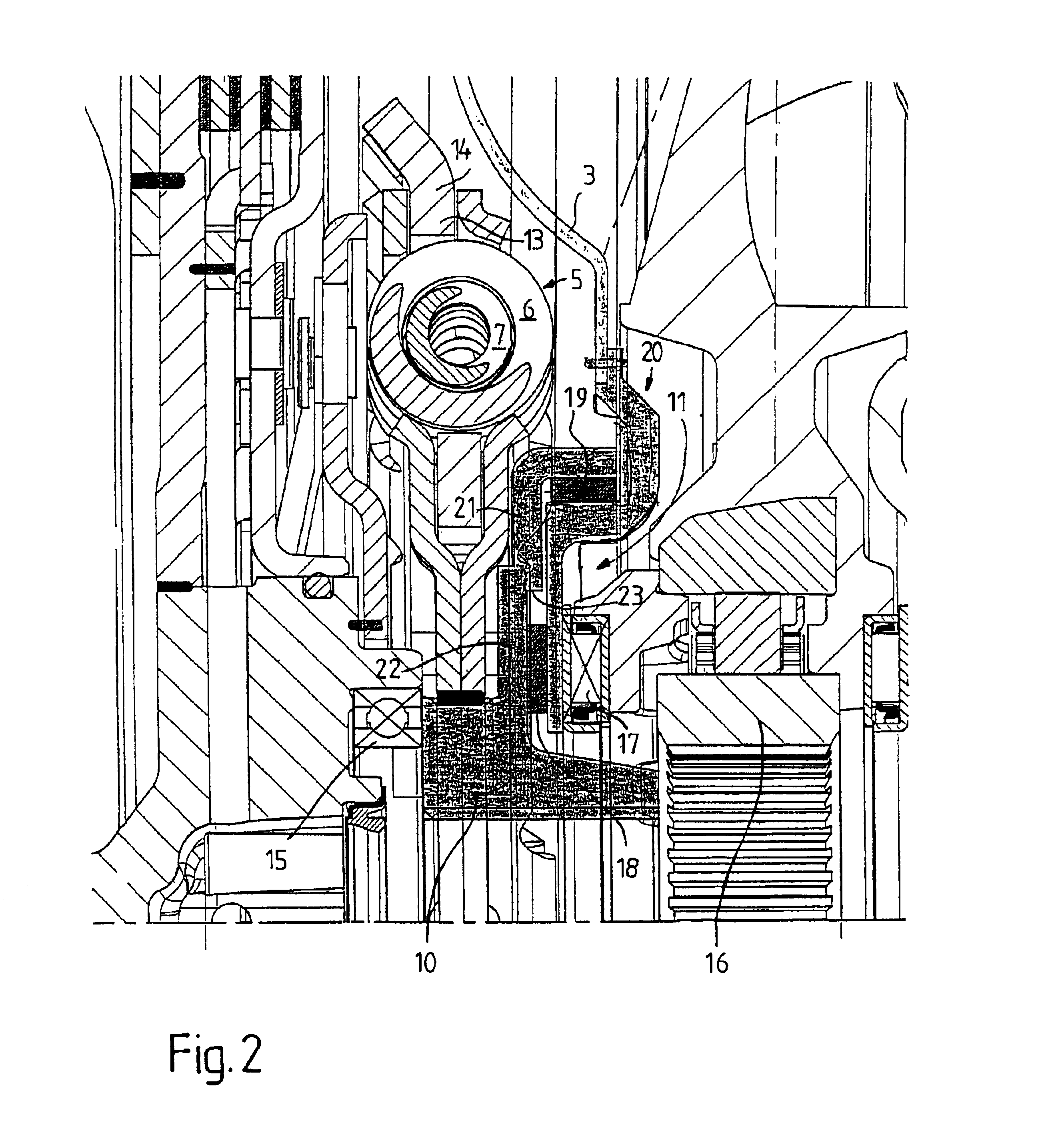 Hydraulic clutch with a turbine torsional vibration damper