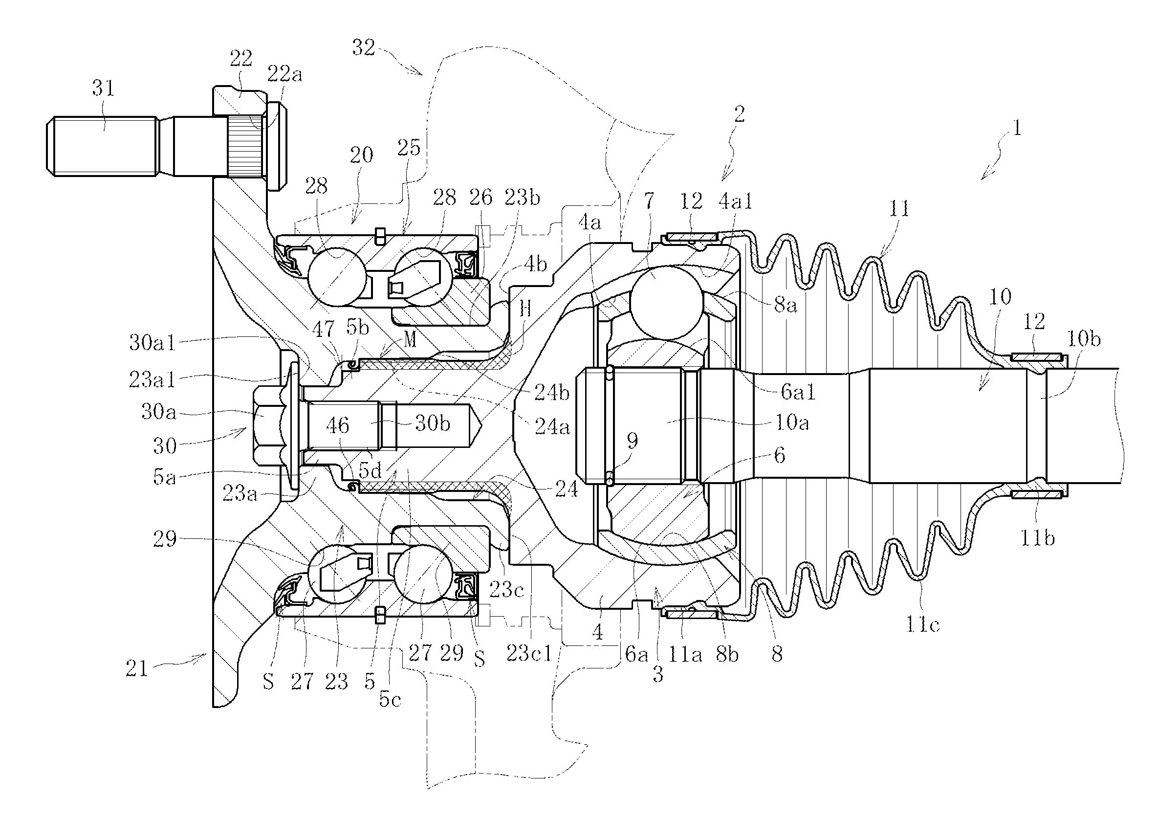 Bearing device for wheel