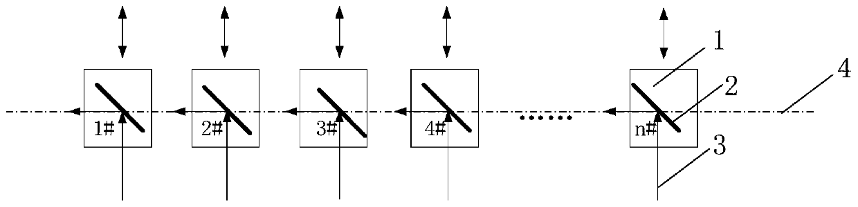 Shaft reflective pulse laser beam combiner and pulse beam combiner laser system