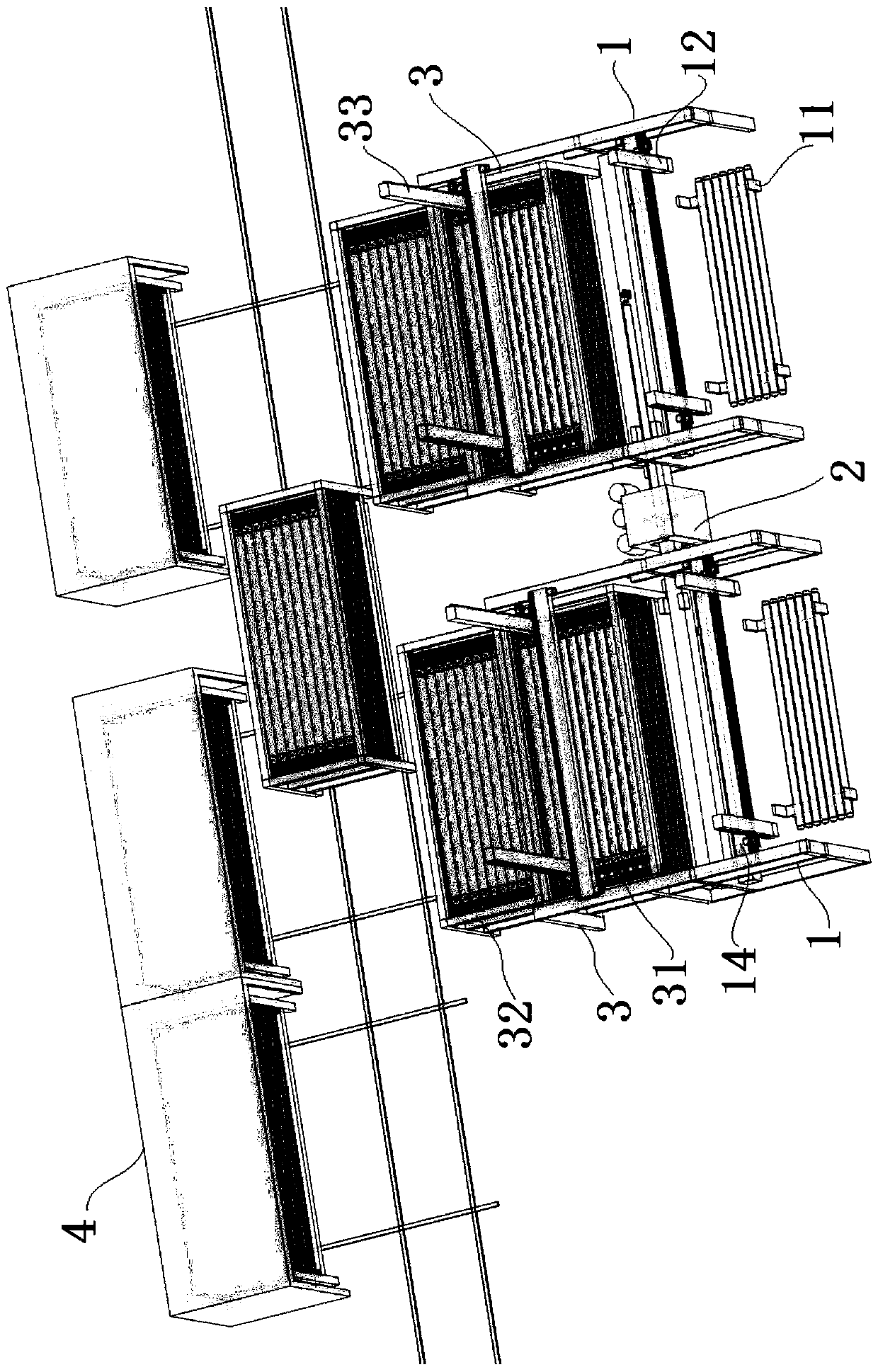 Automatic spraying drying production system of net rack connecting rod