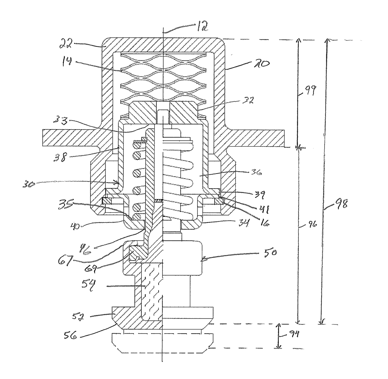 Control Valve with External Relief Bias Member