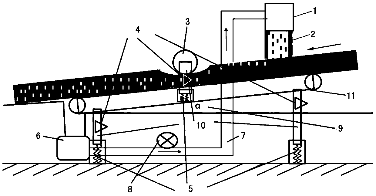 Efficient and low-pollution GMT powder scattering device and using method thereof