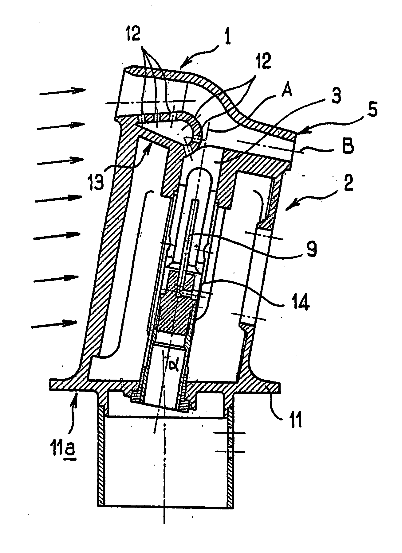 De-iced total air temperature sensor