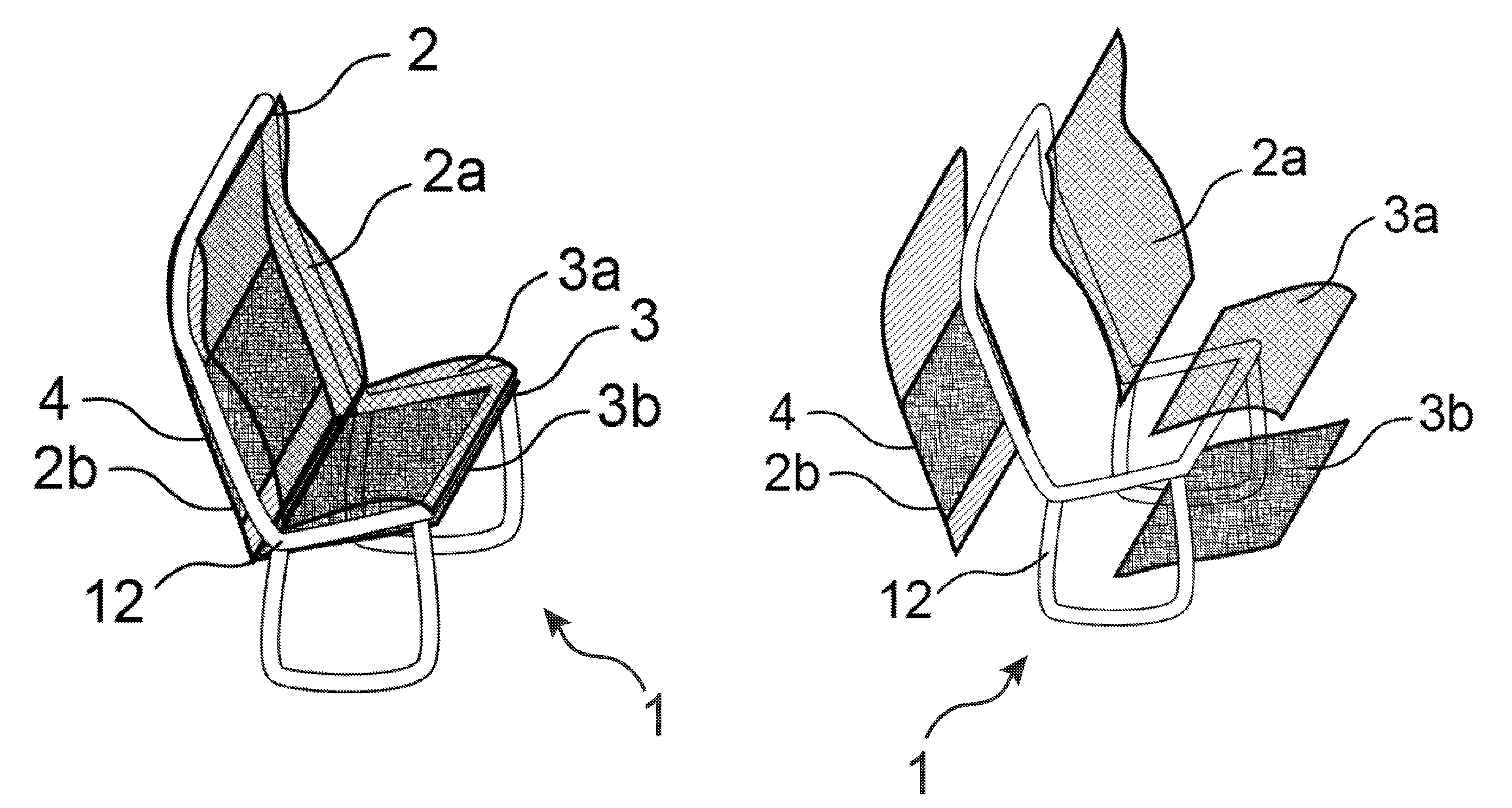 Vehicle seat comprising  an area that is deformable  in the event of an impact