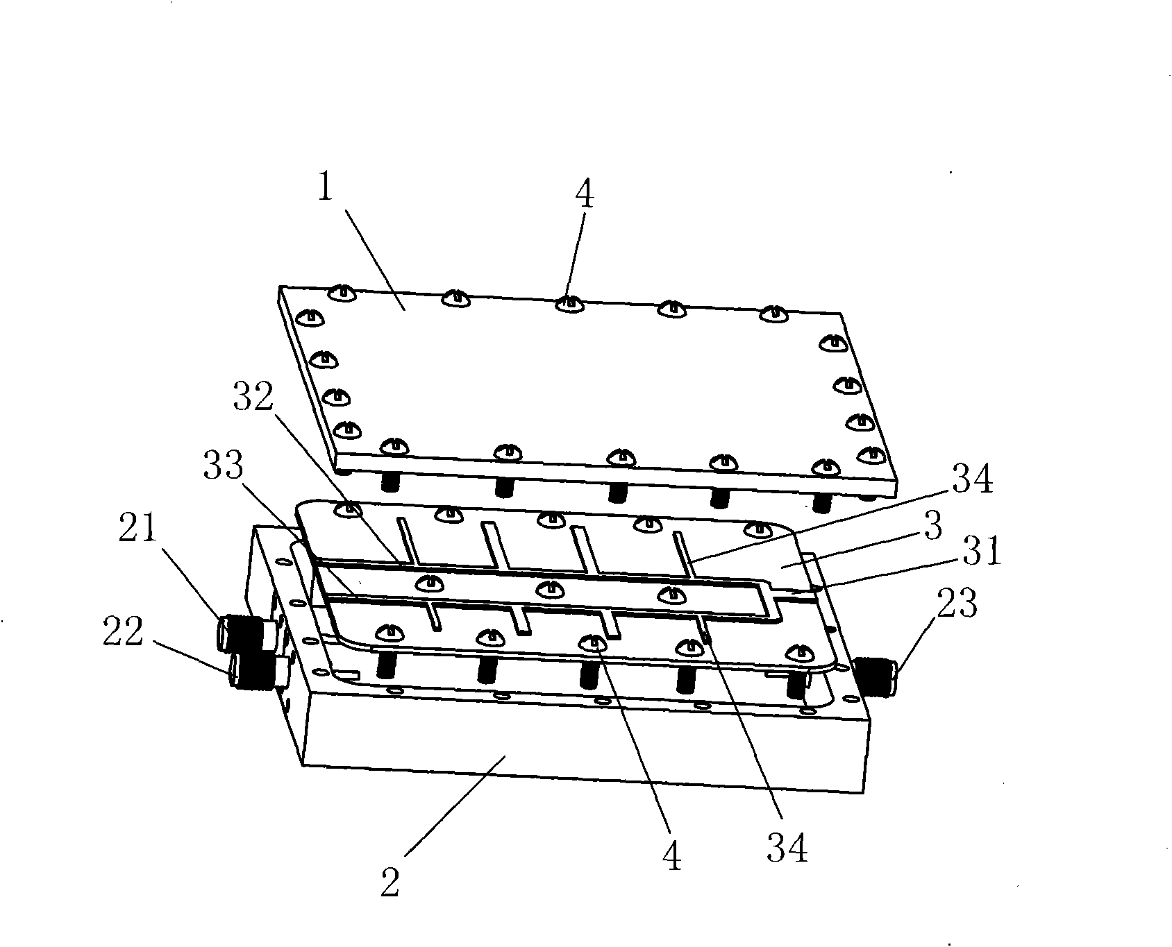 Microstrip broadband dual-frequency combining method and combiner