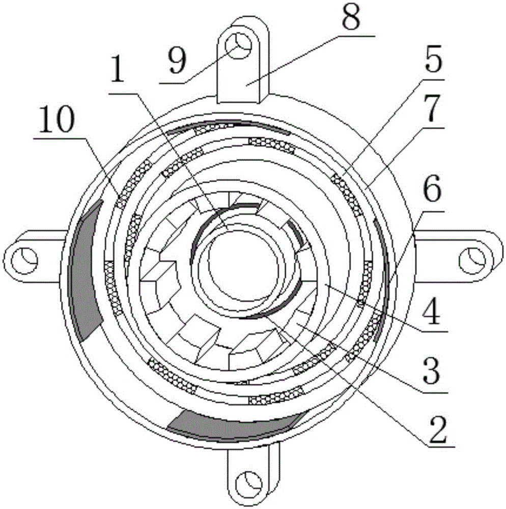 Motor end cover with good heat dissipation performance