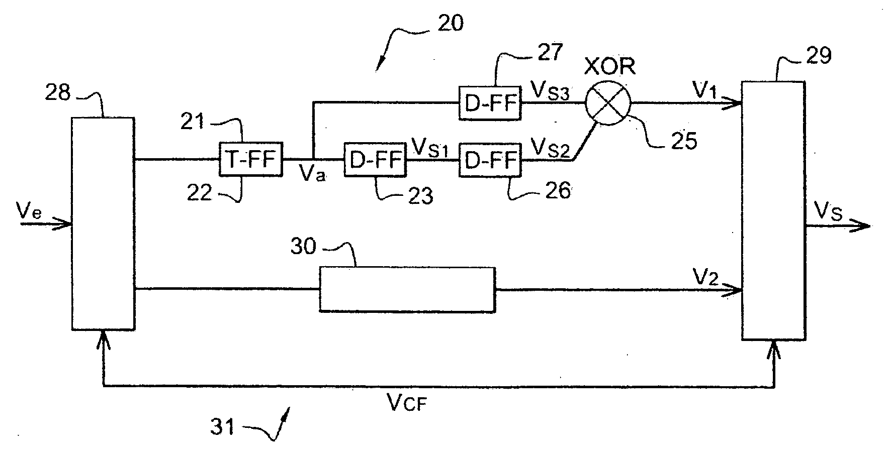 Device for converting a transmitted signal into a digital signal