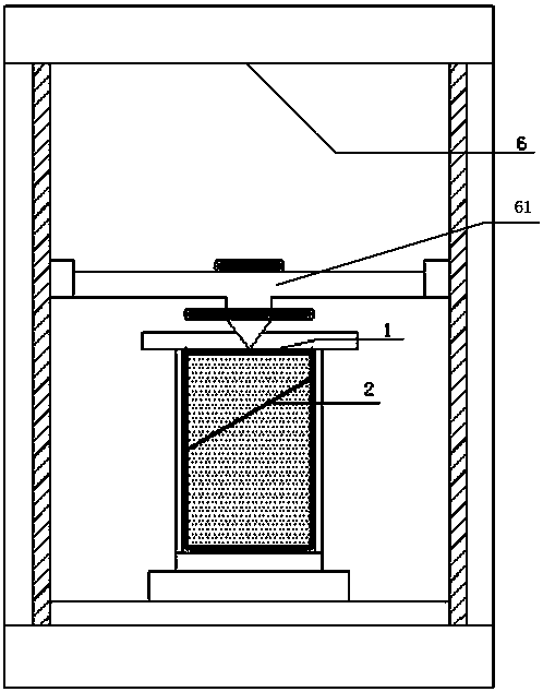 Experimental device for measuring rock shear strength of single rock sample and using method