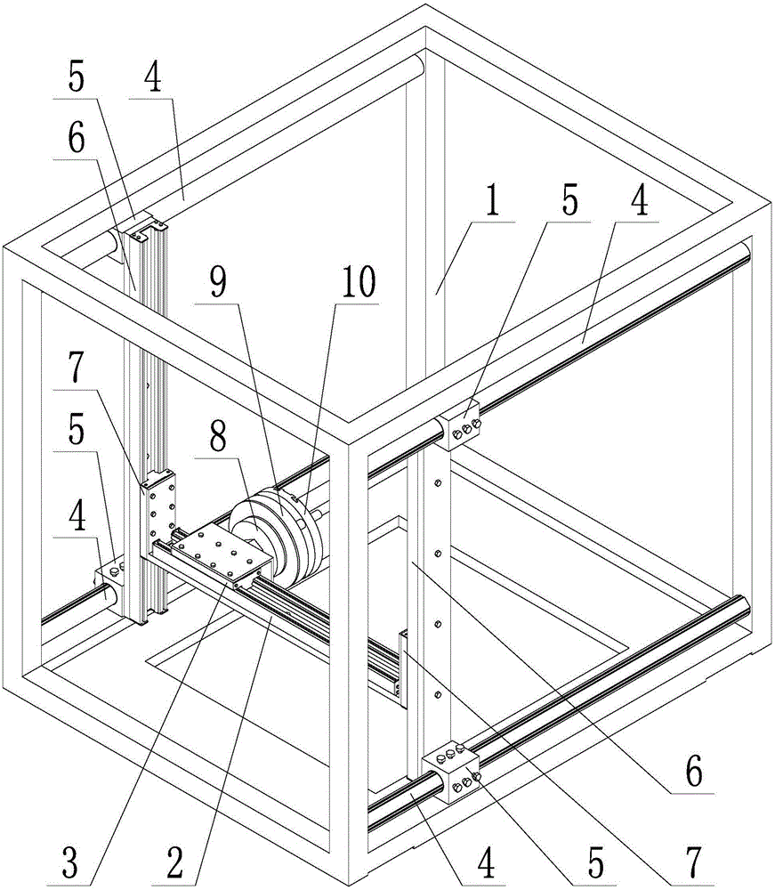 Simulated cutting force loading device for three-axis boring mill and use method