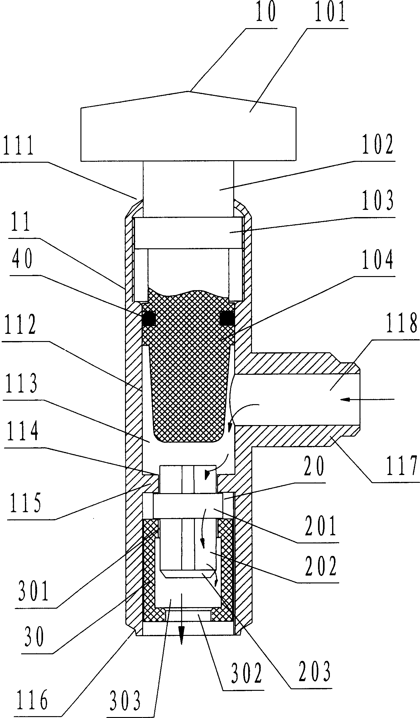 Non-refillable valve for steel welded cylinder