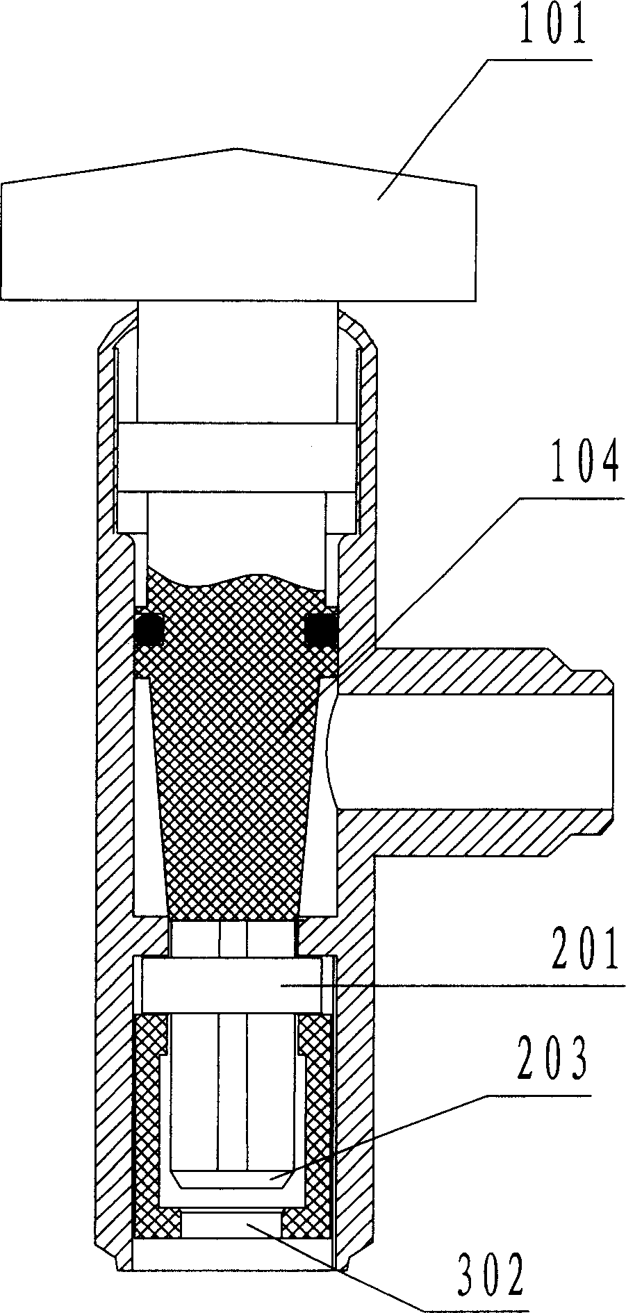 Non-refillable valve for steel welded cylinder