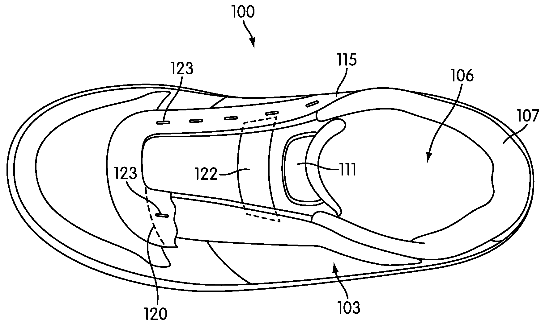 Article of footwear having removable eyelet portion