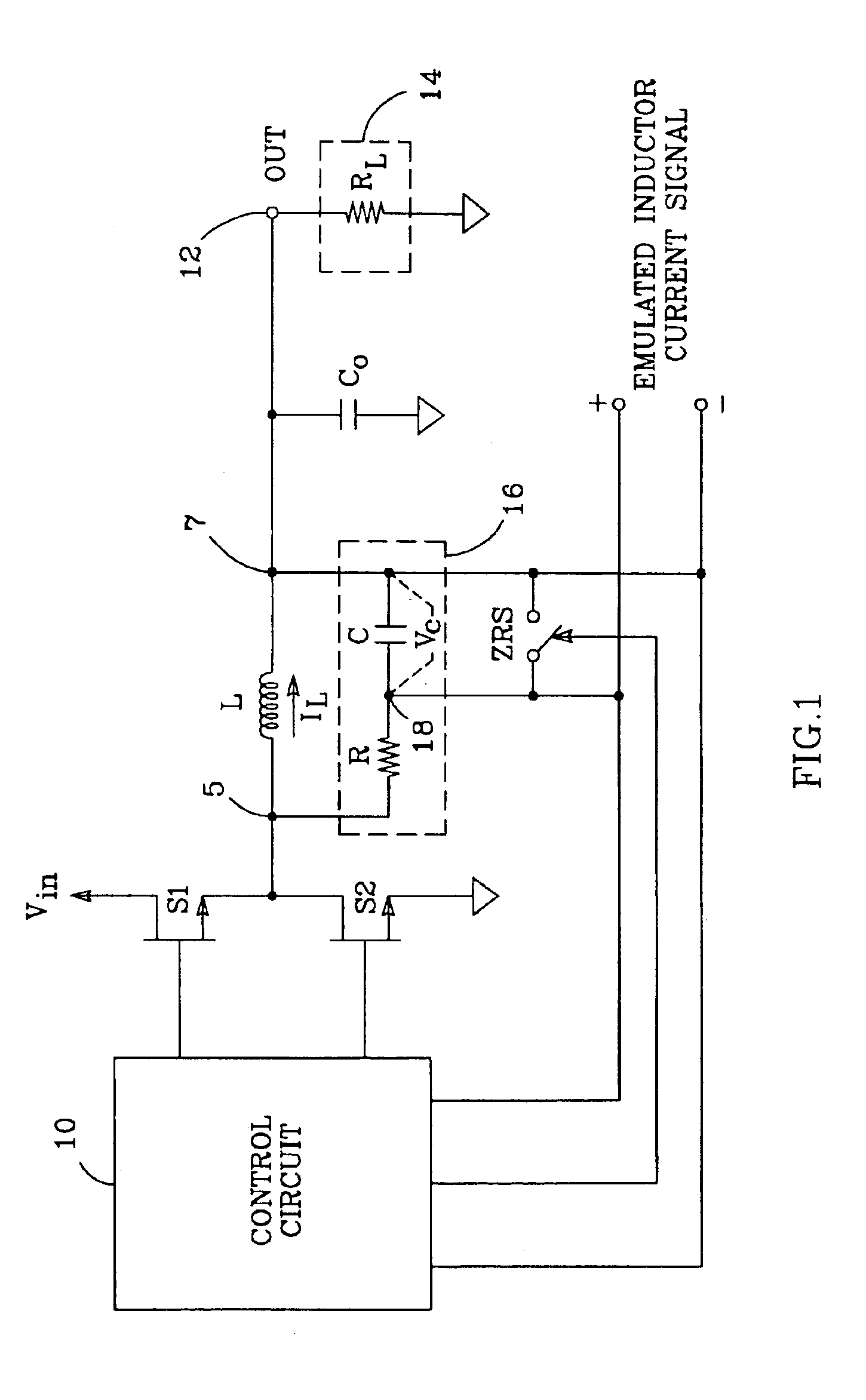 Inductor current emulation circuit for switching power supply