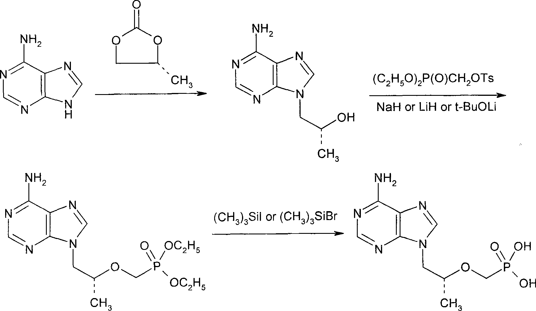 Method for preparing phosphonyl methoxyl nucleotide analogue