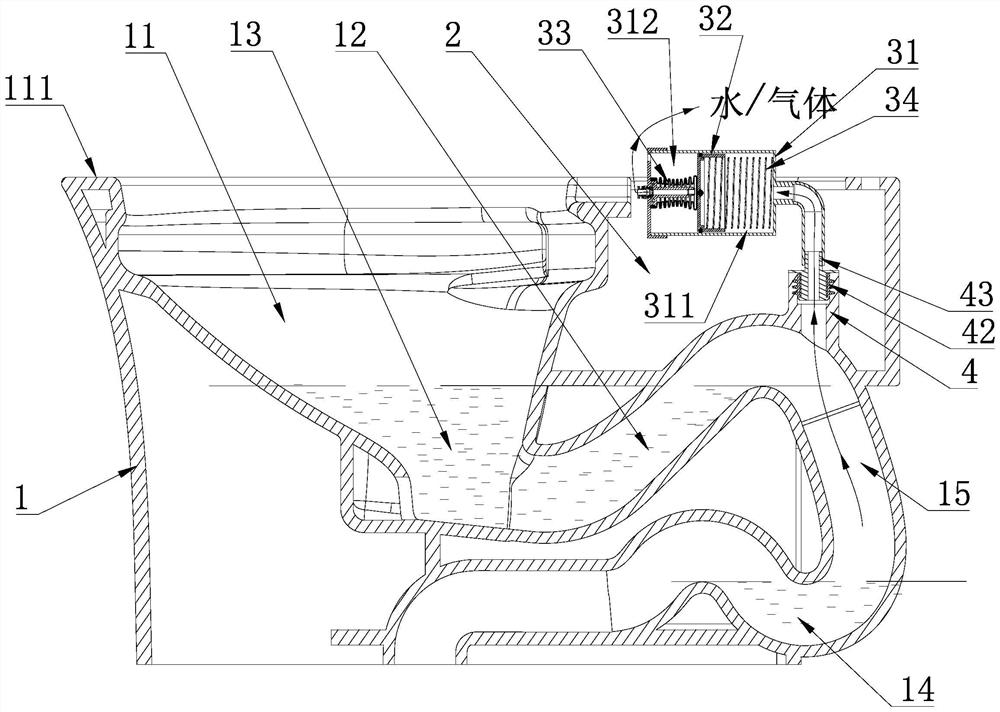 Toilet bowl with low water tank