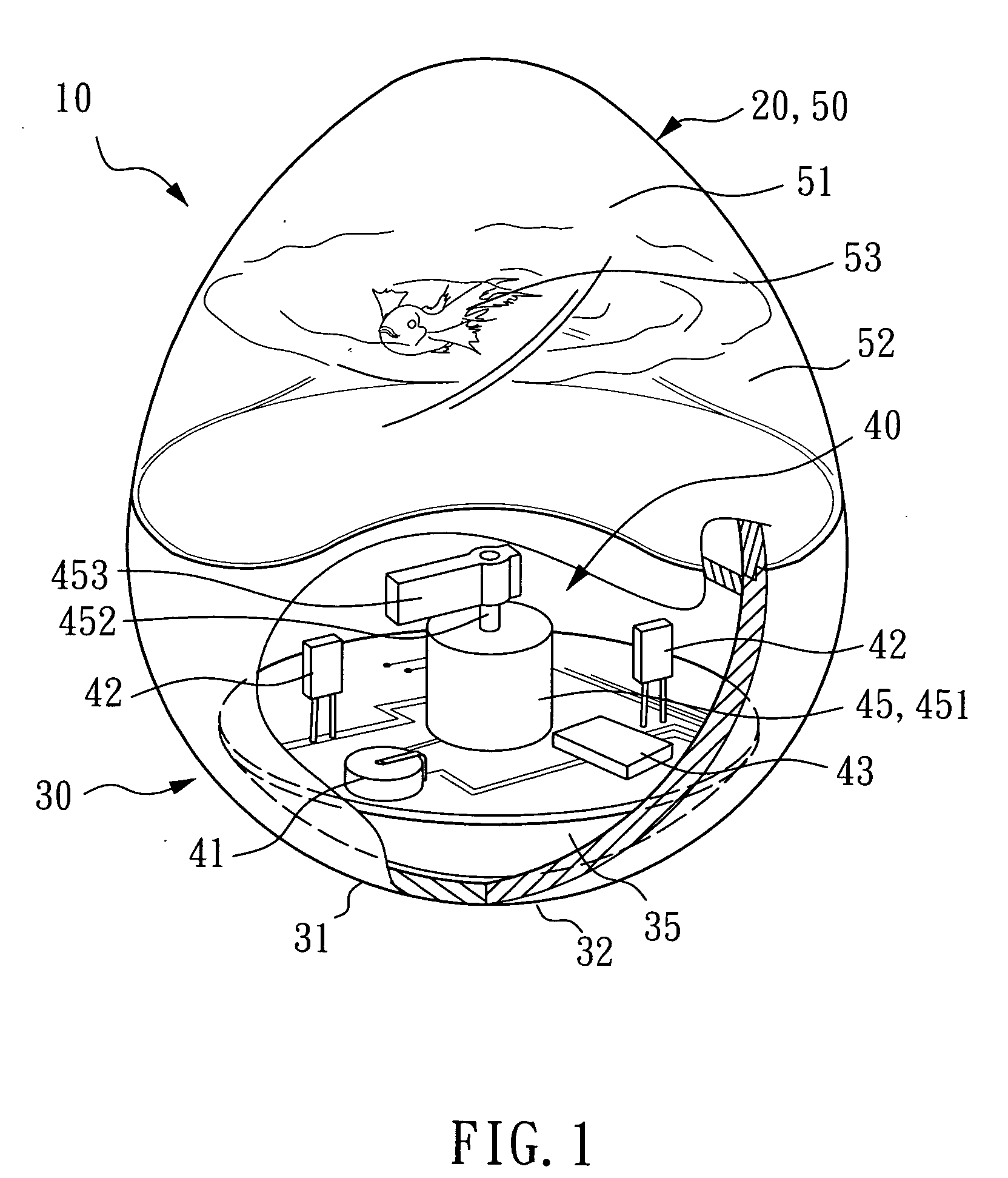 Egg-shaped ornament