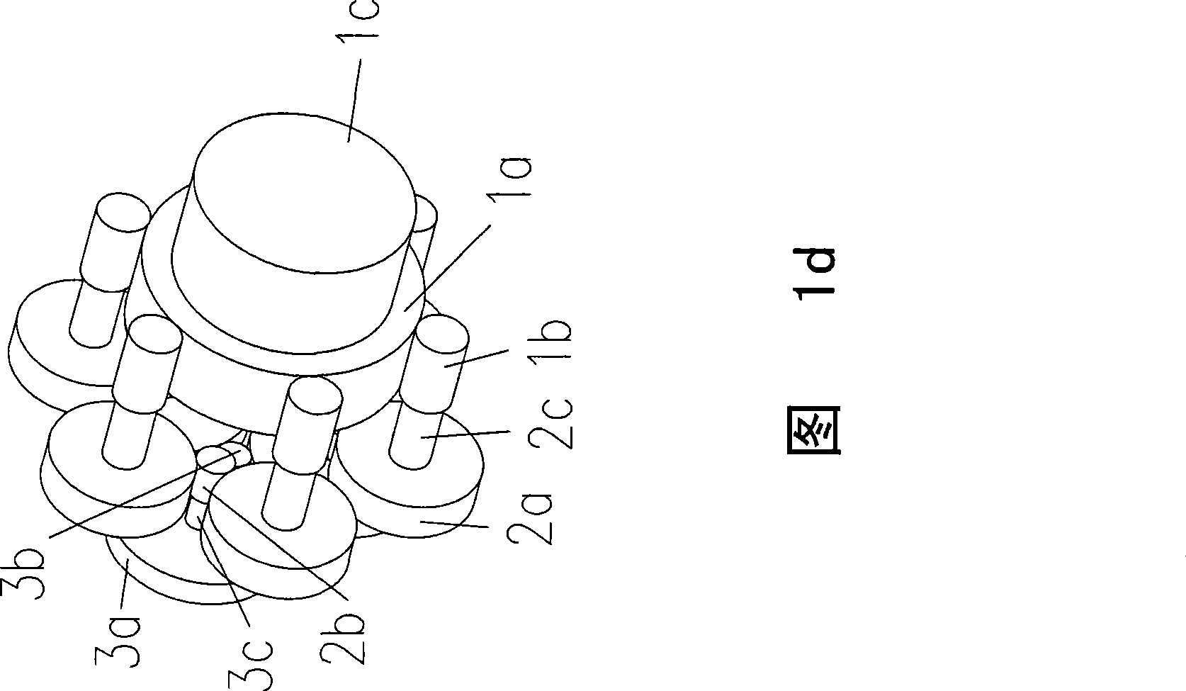 Three-stage gear transmission device