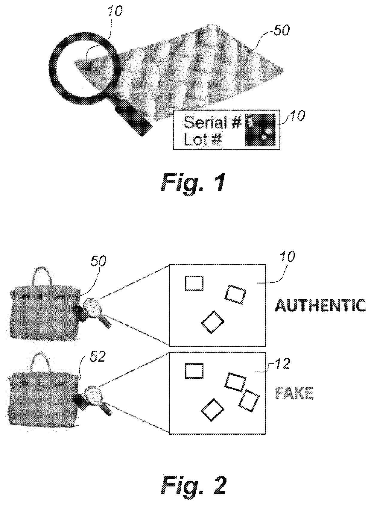 An optically detectable marker including luminescent dopants and system and method for reading such markers