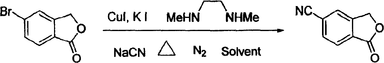 Preparation process of key intermediate 5-cyanphthalide of antidepressant drug citalopram