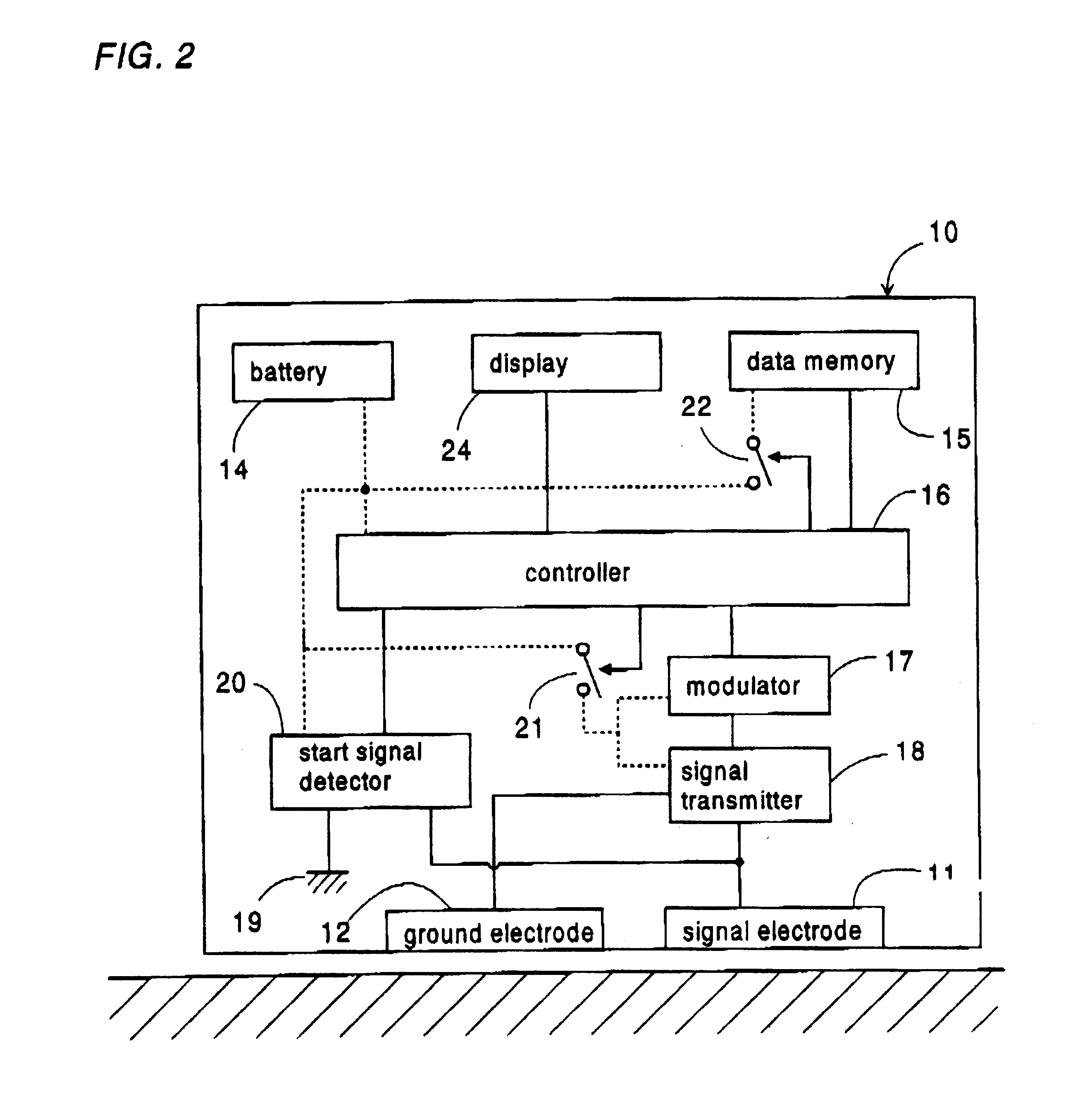 Data transmission system using a human body as a signal transmission path