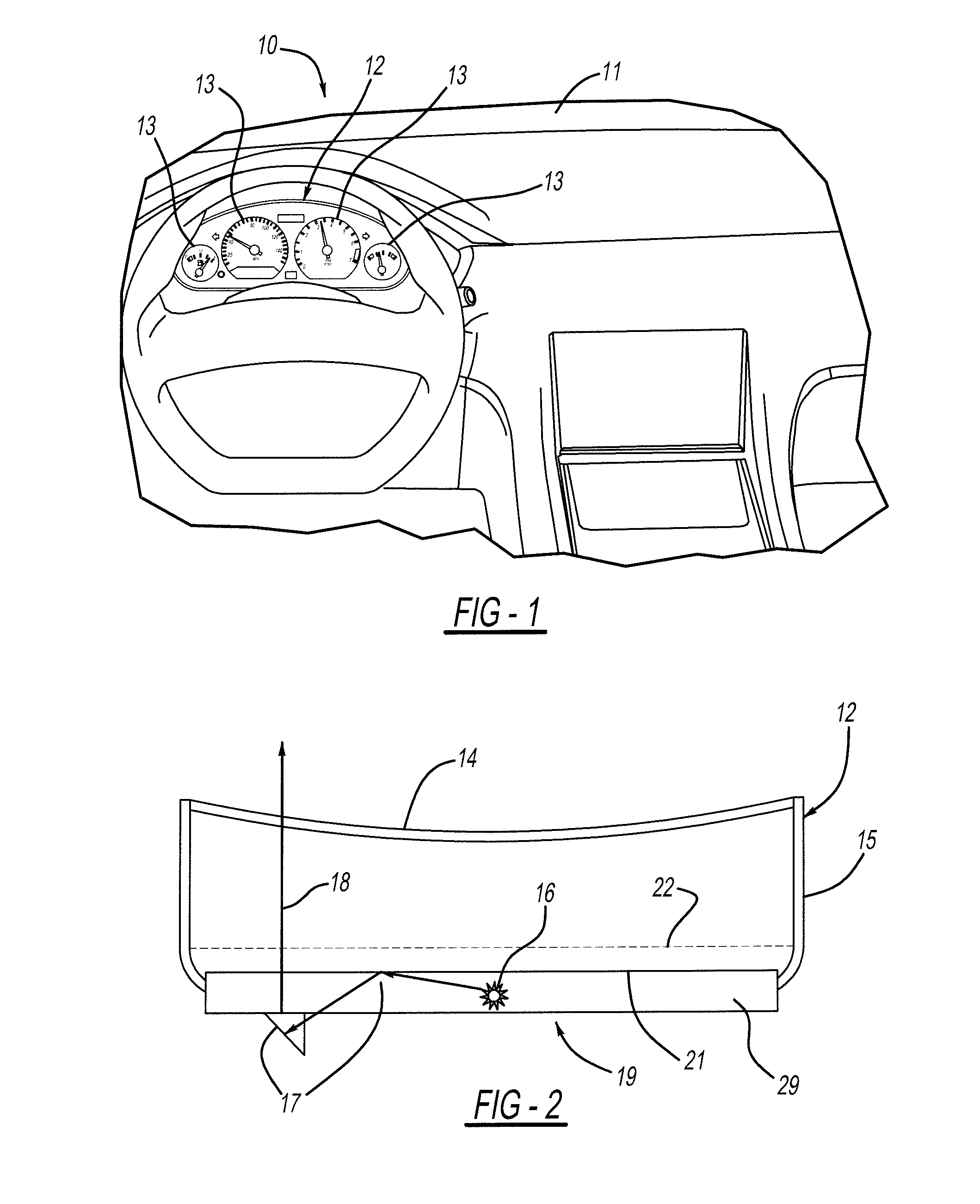 Dead-front lens for interior vehicle display