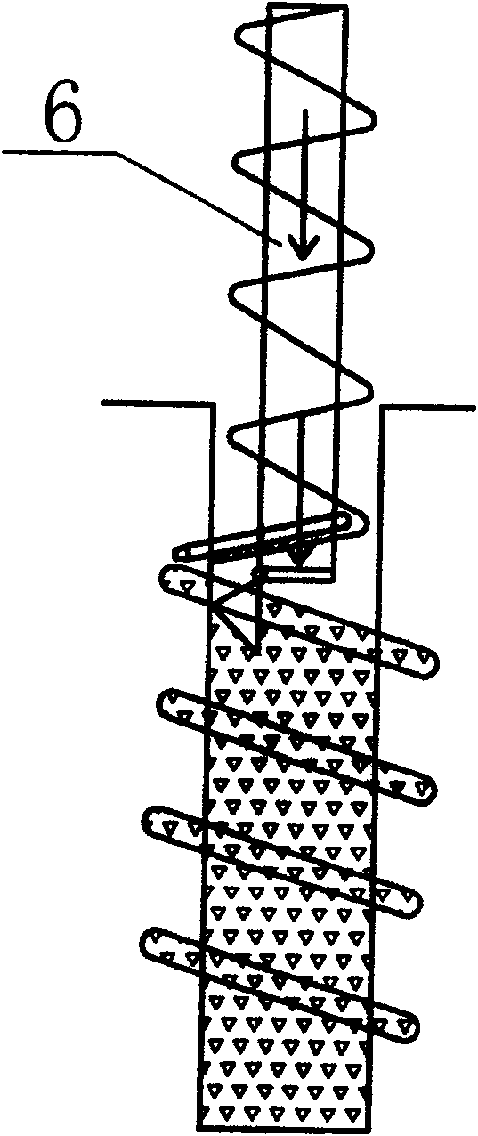 Construction method for spiral auger central pump injection superflowing concrete screw pile and device for fabricating screw thread of the pile