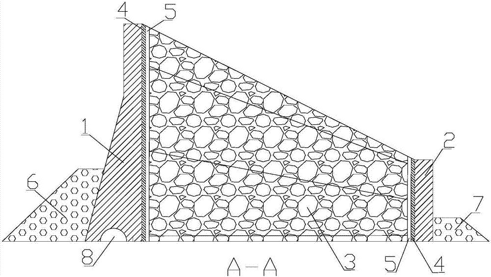 Mixed dam and construction method thereof