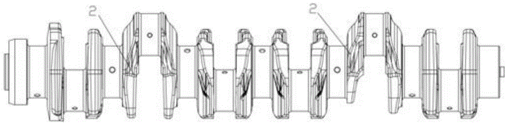 Multi-cylinder diesel engine crankshaft and manufacturing method thereof