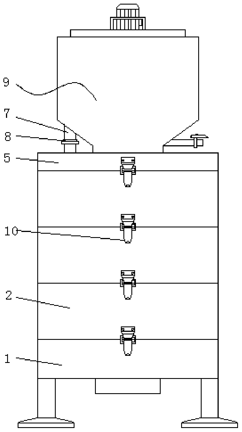 Energy-saving and environment-friendly vertical particle material drying device