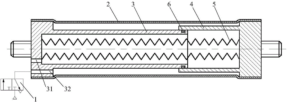 Energy-saving pneumatic muscle tendon with functions of internal linear motion guiding and automatic resetting