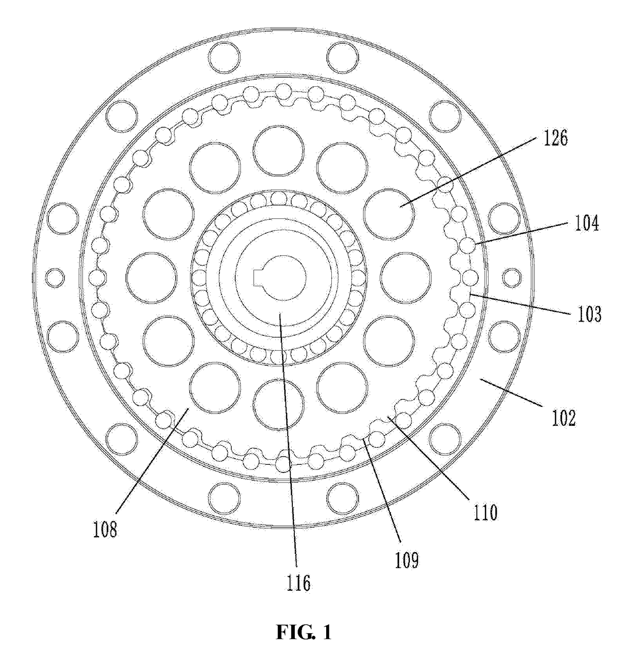 Internally meshed transmission mechanism