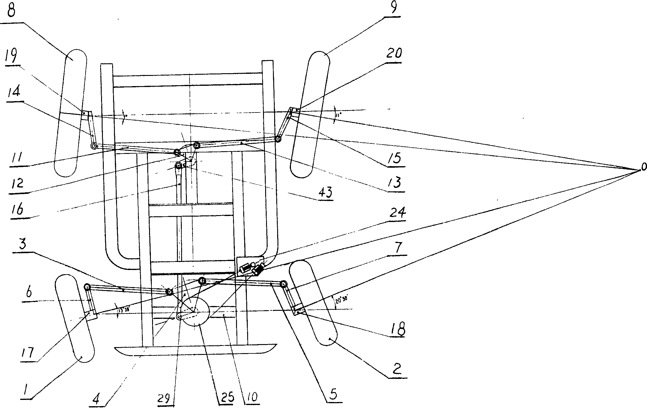 Four-wheel steering electric walk instead vehicle