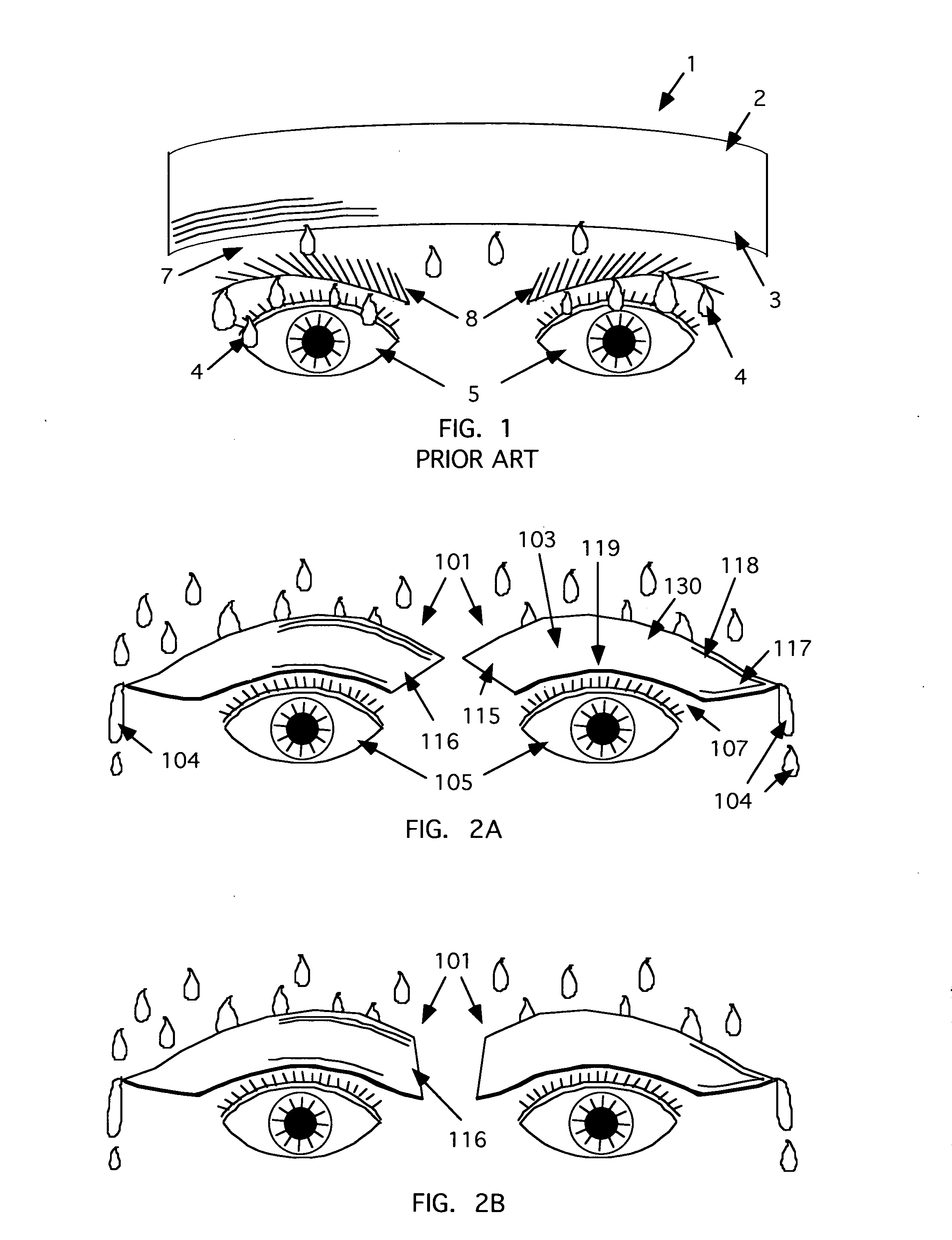 Method and apparatus for diverting sweat, liquid, moisture, or the like from an eye