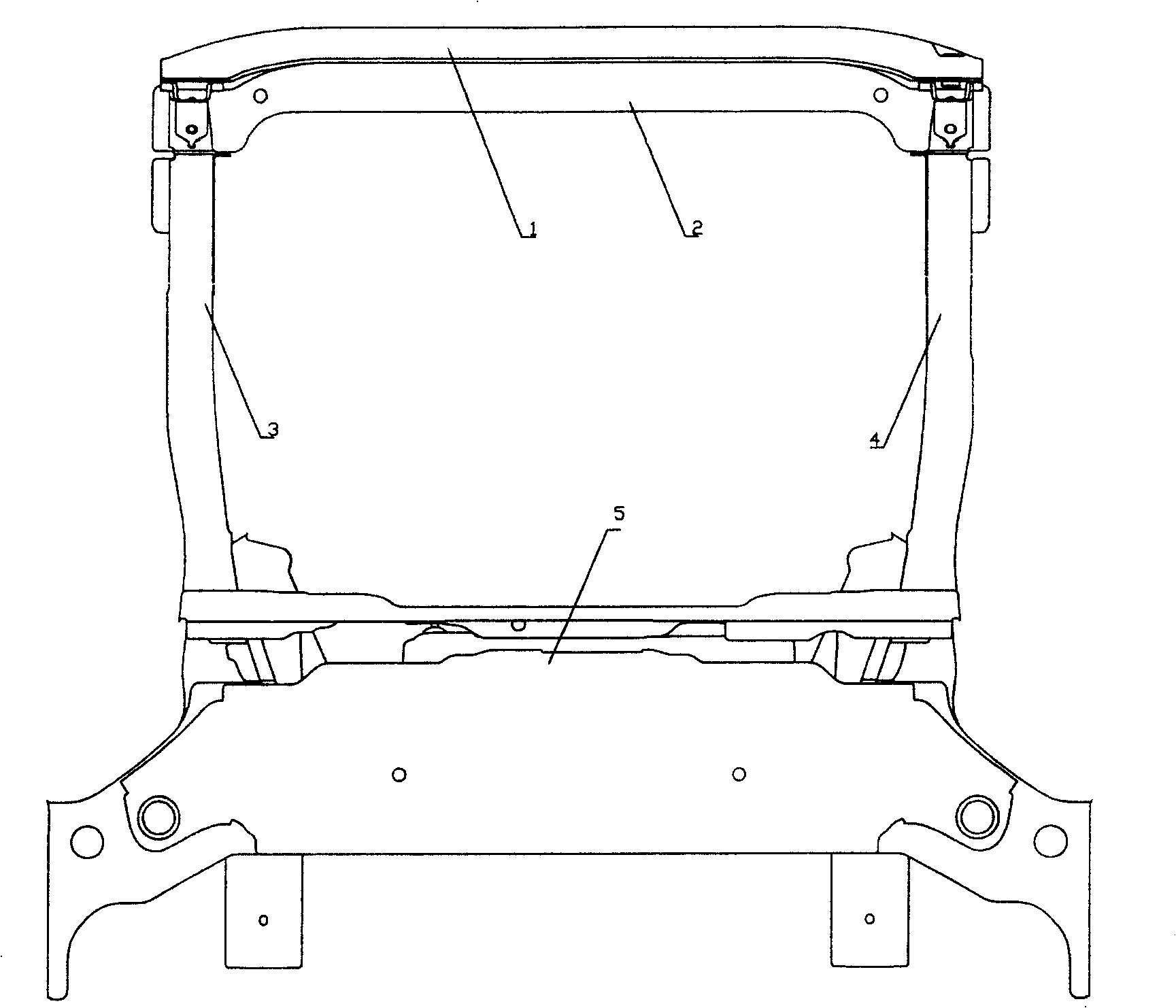 Miniature car front frame skeleton structure